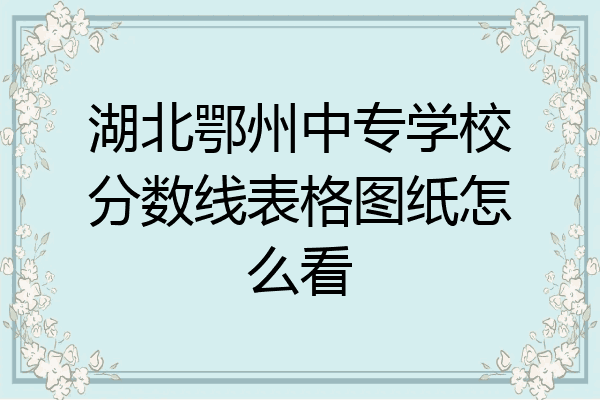 湖北鄂州中专学校分数线表格图纸怎么看