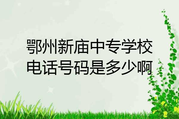 鄂州新庙中专学校电话号码是多少啊