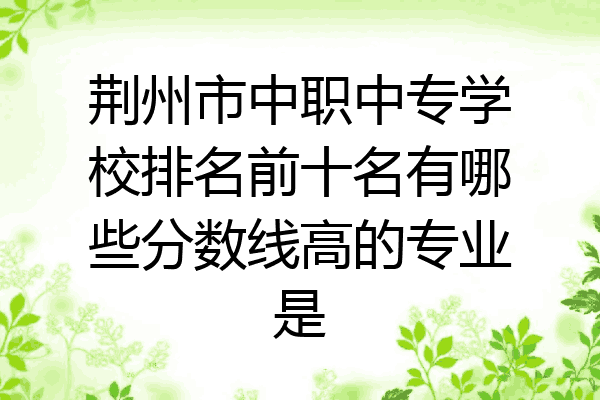 荆州市中职中专学校排名前十名有哪些分数线高的专业是