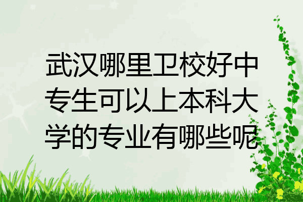 武汉哪里卫校好中专生可以上本科大学的专业有哪些呢