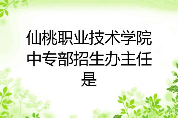 仙桃职业技术学院中专部招生办主任是