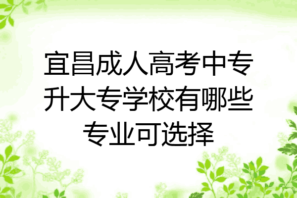 宜昌成人高考中专升大专学校有哪些专业可选择