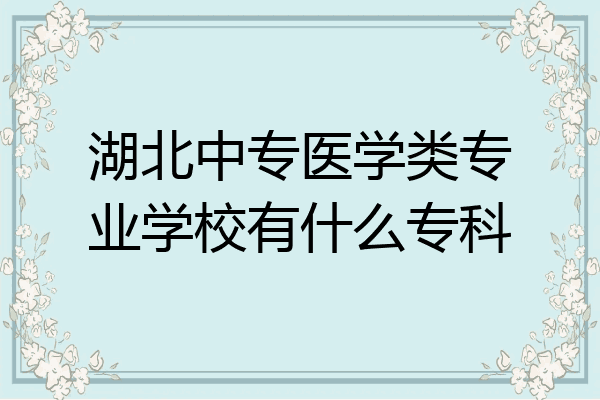 湖北中专医学类专业学校有什么专科