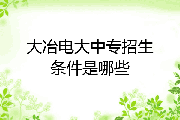 大冶电大中专招生条件是哪些