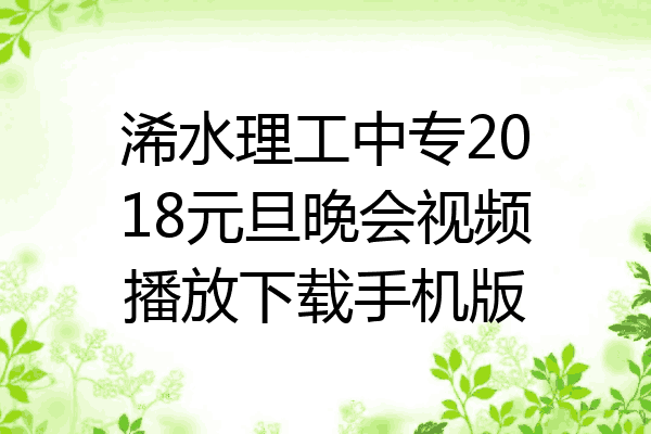 浠水理工中专2018元旦晚会视频播放下载手机版