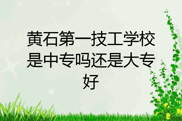 黄石第一技工学校是中专吗还是大专好