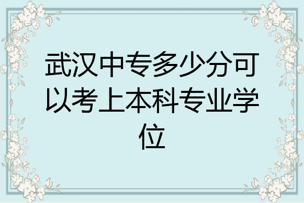武汉中专多少分可以考上本科专业学位