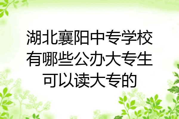 湖北襄阳中专学校有哪些公办大专生可以读大专的