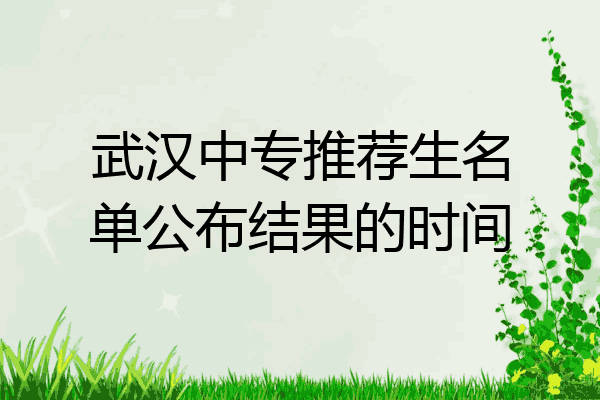 武汉中专推荐生名单公布结果的时间