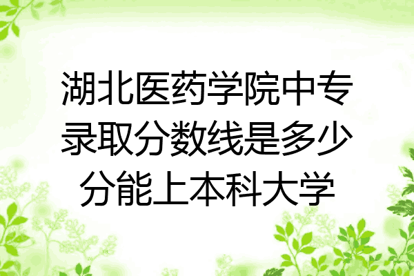 湖北医药学院中专录取分数线是多少分能上本科大学