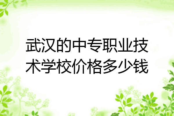 武汉的中专职业技术学校价格多少钱