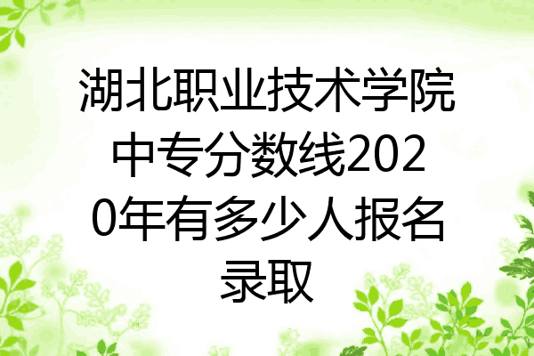 湖北职业技术学院中专分数线2020年有多少人报名录取