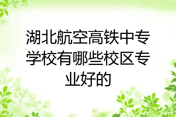 湖北航空高铁中专学校有哪些校区专业好的