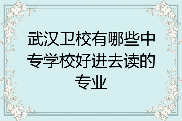 武汉卫校有哪些中专学校好进去读的专业
