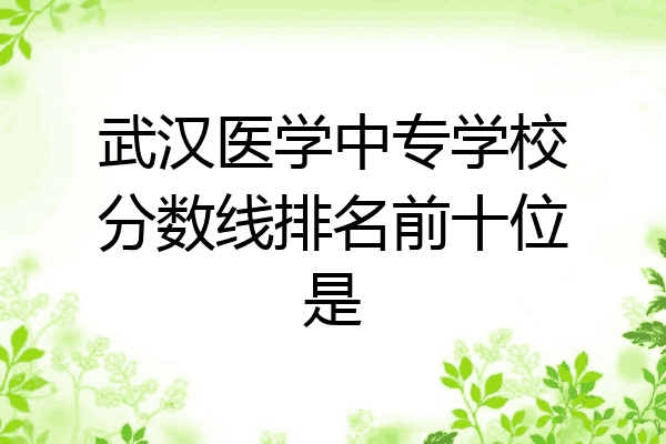 武汉医学中专学校分数线排名前十位是