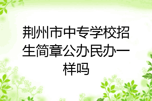 荆州市中专学校招生简章公办民办一样吗