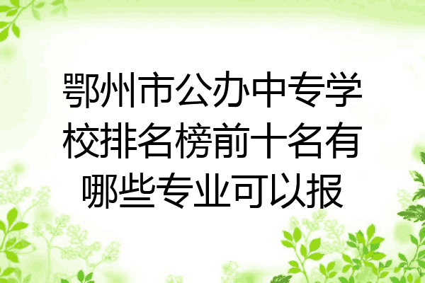 鄂州市公办中专学校排名榜前十名有哪些专业可以报