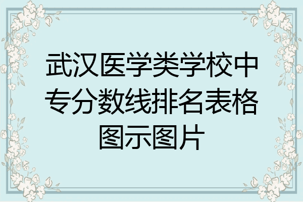 武汉医学类学校中专分数线排名表格图示图片