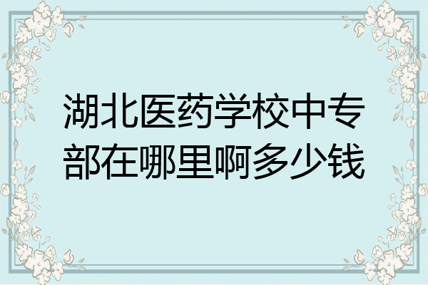 湖北医药学校中专部在哪里啊多少钱