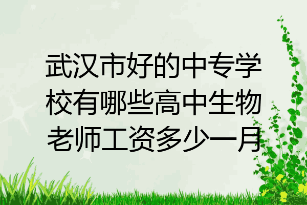 武汉市好的中专学校有哪些高中生物老师工资多少一月