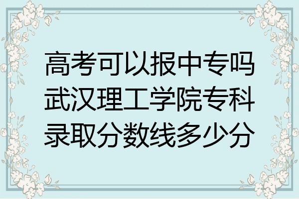高考可以报中专吗武汉理工学院专科录取分数线多少分