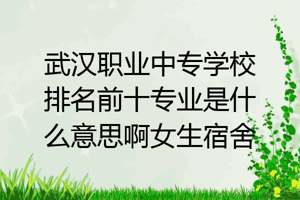 武汉职业中专学校排名前十专业是什么意思啊女生宿舍