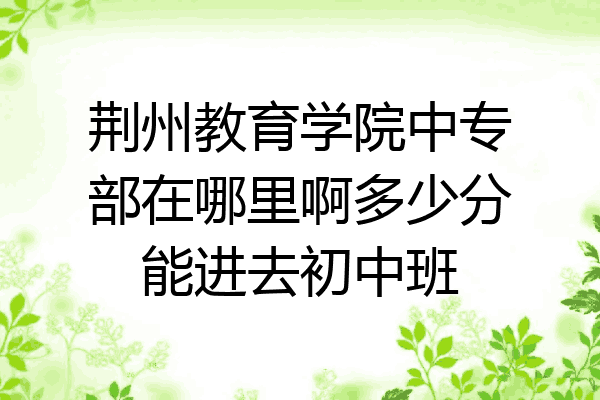 荆州教育学院中专部在哪里啊多少分能进去初中班