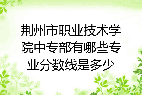 荆州市职业技术学院中专部有哪些专业分数线是多少