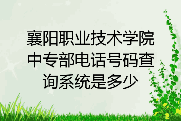 襄阳职业技术学院中专部电话号码查询系统是多少