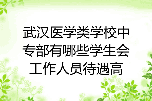 武汉医学类学校中专部有哪些学生会工作人员待遇高