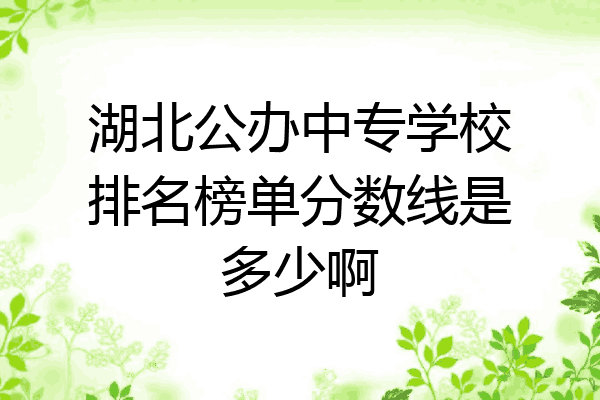 湖北公办中专学校排名榜单分数线是多少啊