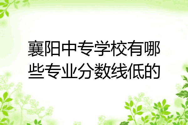 襄阳中专学校有哪些专业分数线低的