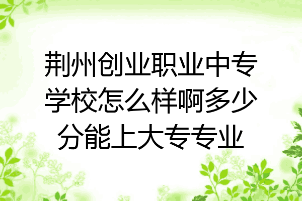 荆州创业职业中专学校怎么样啊多少分能上大专专业