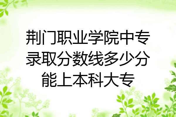 荆门职业学院中专录取分数线多少分能上本科大专