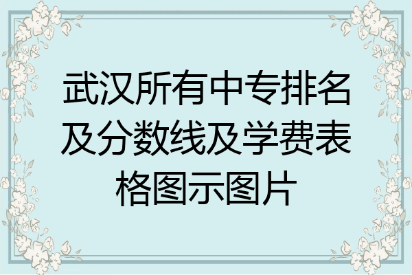 武汉所有中专排名及分数线及学费表格图示图片