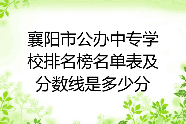 襄阳市公办中专学校排名榜名单表及分数线是多少分