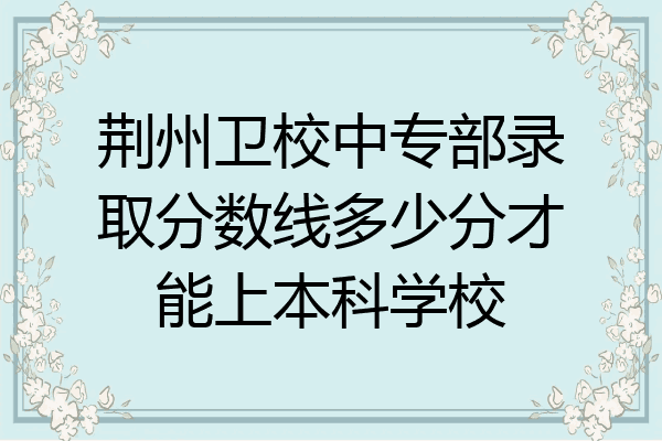 荆州卫校中专部录取分数线多少分才能上本科学校