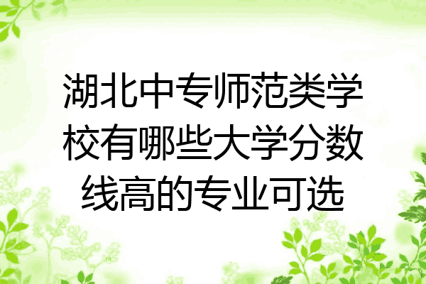 湖北中专师范类学校有哪些大学分数线高的专业可选