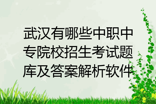 武汉有哪些中职中专院校招生考试题库及答案解析软件