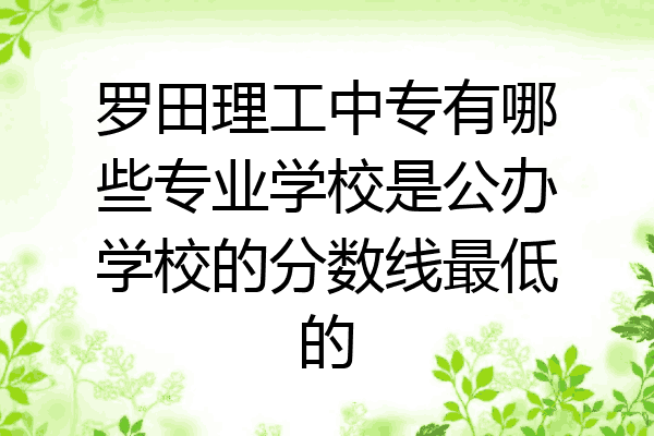 罗田理工中专有哪些专业学校是公办学校的分数线最低的