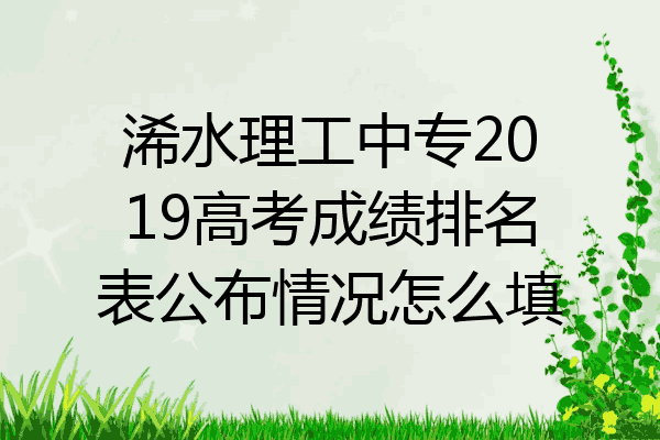 浠水理工中专2019高考成绩排名表公布情况怎么填