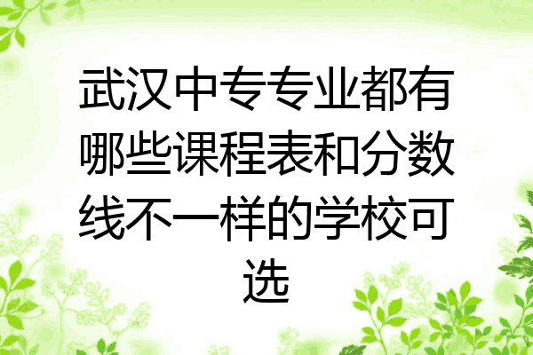 武汉中专专业都有哪些课程表和分数线不一样的学校可选