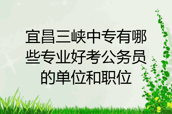 宜昌三峡中专有哪些专业好考公务员的单位和职位