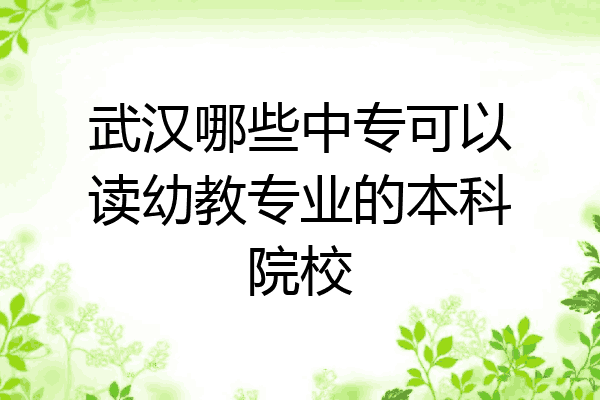 武汉哪些中专可以读幼教专业的本科院校