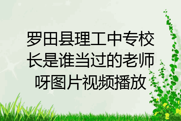 罗田县理工中专校长是谁当过的老师呀图片视频播放