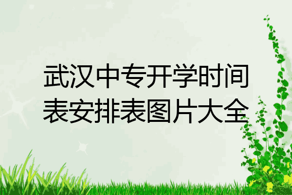 武汉中专开学时间表安排表图片大全