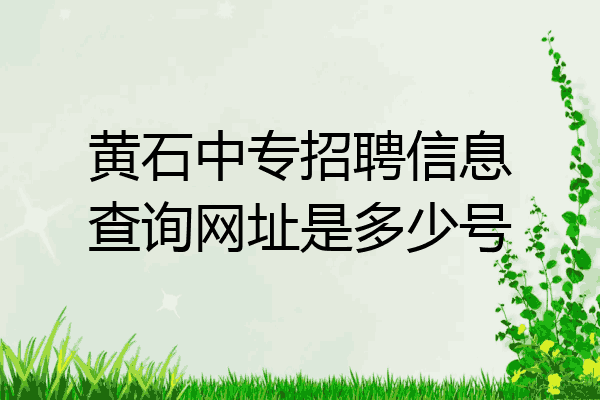 黄石中专招聘信息查询网址是多少号