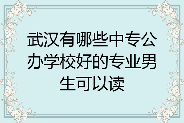 武汉有哪些中专公办学校好的专业男生可以读