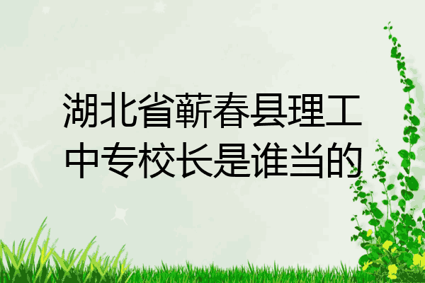 湖北省蕲春县理工中专校长是谁当的