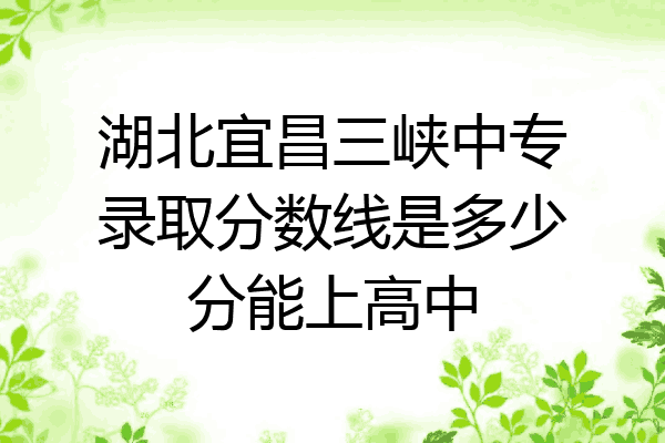 湖北宜昌三峡中专录取分数线是多少分能上高中